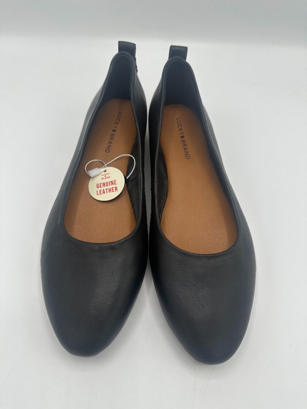 Lucky Brand Canison Black Leather Slip On Ballet Flats Size 7M